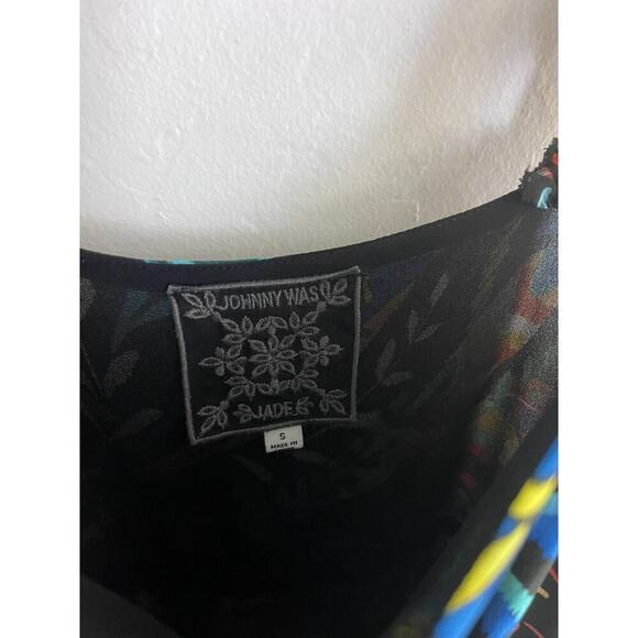 Johnny Was S Maxi Dress Tiered Floral Mirko Sleeveless Flosy Boho Tie Waist - Picture 9 of 10